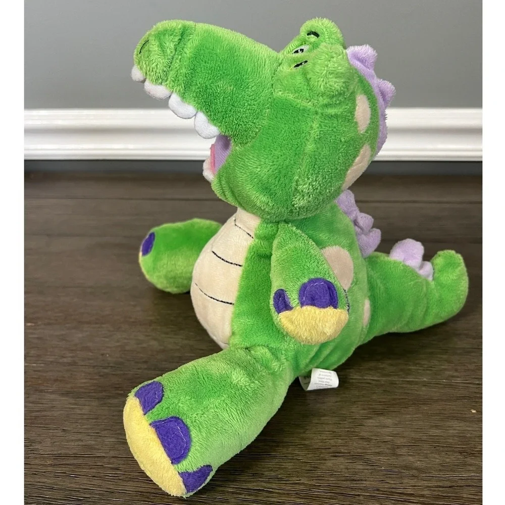 Nuby Green Dinosaur Plush Stuffed Animal Luv n Care Purple Scales  Toy